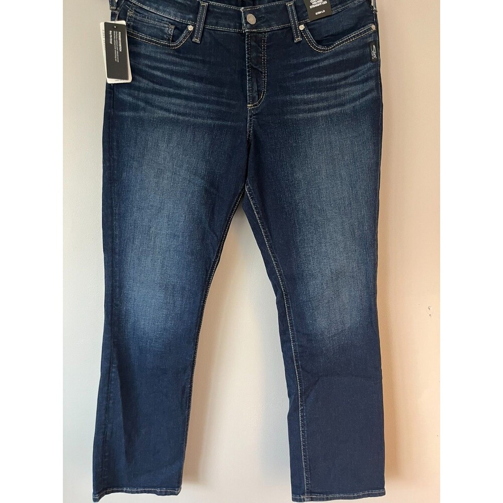 Silver Jeans Co. Suki Curvy Fit Mid Rise Straight Leg Jeans Women’s 18W L31 Dark